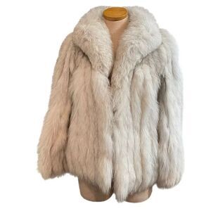 Mano Swartz Silver Fox Fur Coat Size Medium